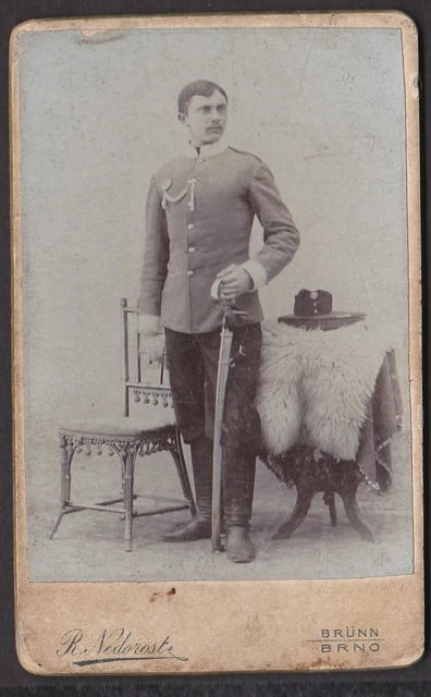19112 Portrait Foto CDV KAB KuK Soldat Atelier R. Nedorost Brünn Brno