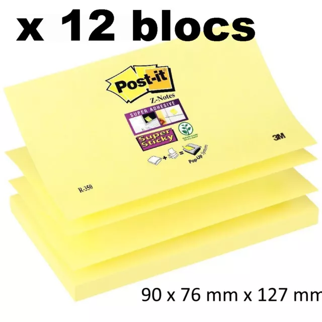 Ref:R330NR] POST-IT Lot de 6 blocs Z-notes adhésives, 76 x 76 mm 6 couleurs