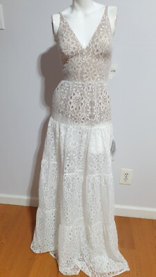 New Dress The Population Melina Lace Sleeveless Fit & Flare Maxi Dress Size Xxs