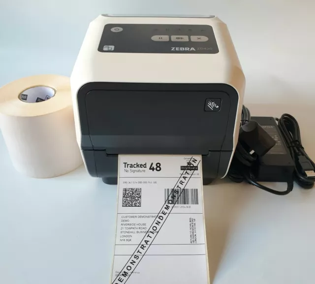 Zebra ZD420 Direkte Wärmeübertragung Etikett Bluetooth Drucker Paket 786