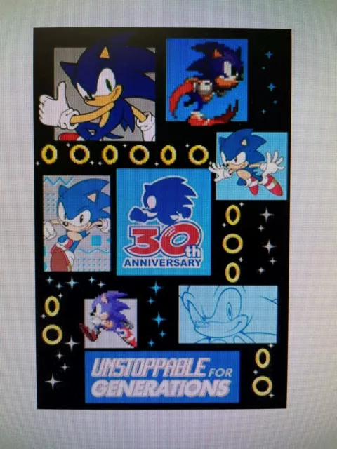 SONIC THE HEDGEHOG 30TH UNSTOPPABLE 24x36 POSTER SEGA GENESIS NINTENDO GAMER!!