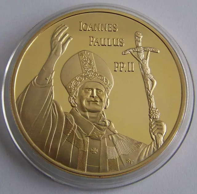 Vatikan / Papst Johannes Paul Ii. - Medaille - Vergoldet - Selten