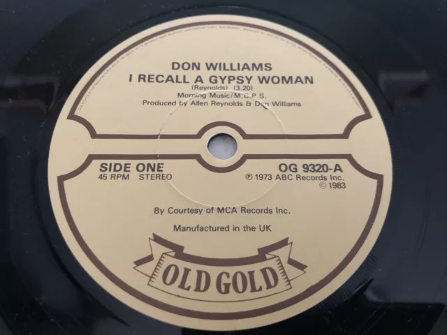 Don Williams - I Recall A Gypsy Woman 7" Vinyl Single Record