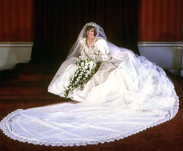 Princess Diana Poinsg Wedding Dress 8x10 PHOTO PRINT