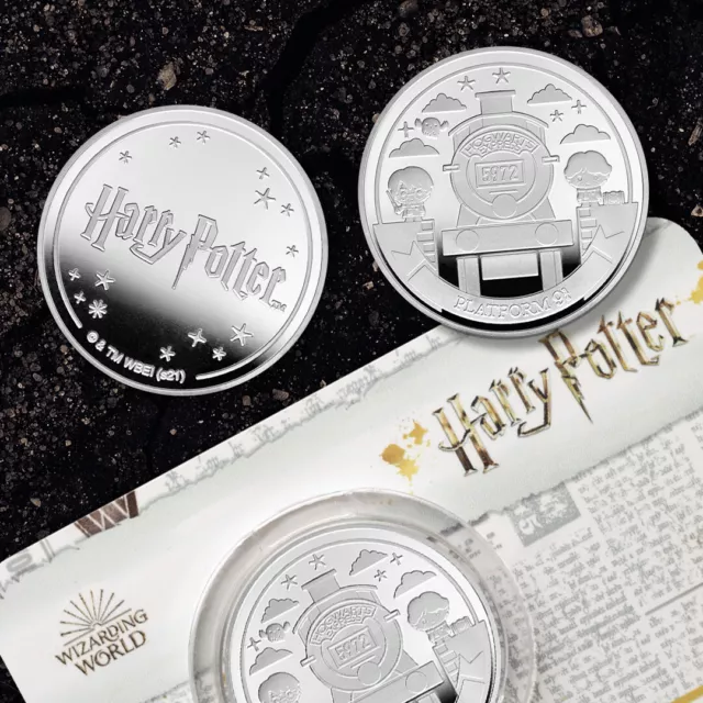 Offizielle Harry Potter Geschenke Plattform 9 3/4 Ltd Edition Sammlerstück Silbermünze 2