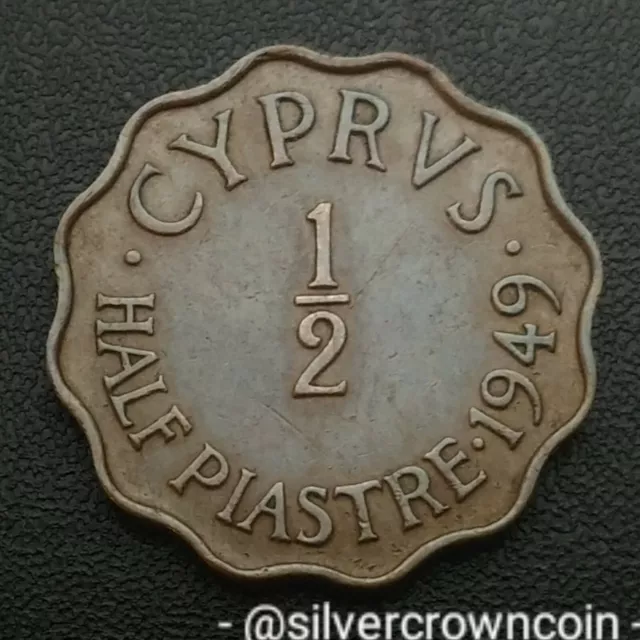 Cyprus 1/2 Piastre 1949. KM#29. Half Cent coin. George Vl. One year issue.