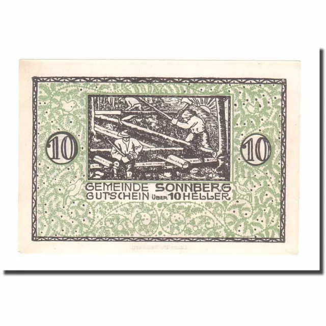 [#664700] Banknote, Austria, Sonnberg O.Ö. Gemeinde, 10 Heller, Texte, 1920, 192