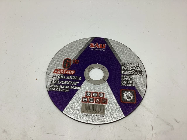 (QTY 25) Sali 6" Metal Cutoff Wheel Disc A60T4BF 6x 1/16" x 7/8" 10200 RPM