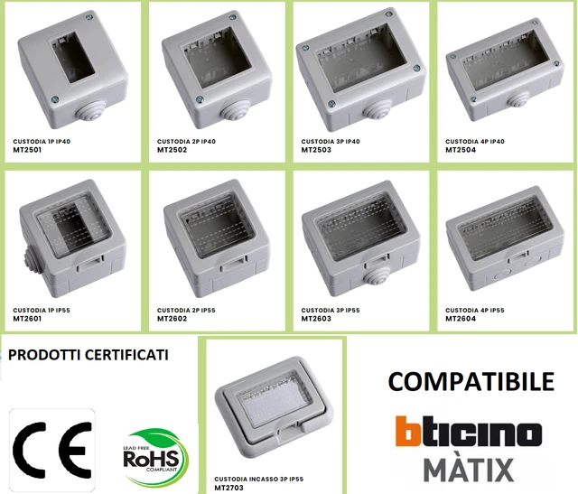 Coperchio Idrobox Matix IP55 4P - Grigio, Per Scatole Elettriche, Resistente Ad Acqua E Polvere