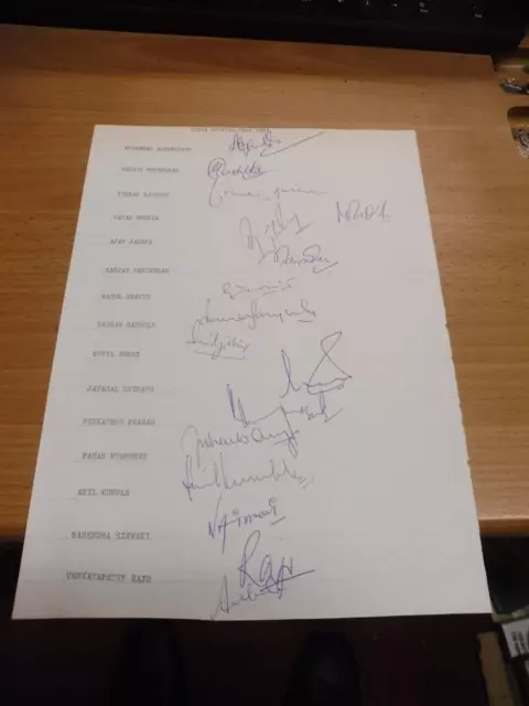 India Tour of England 1996 - Signed by 16 including Sachin Tendulkar
