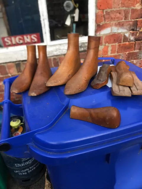 2 Pair Of Adjustable Vintage Cobblers Wooden Shoe Lasts