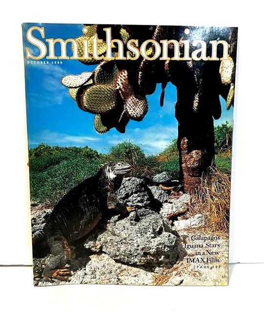 SMITHSONIAN MAGAZINE VINTAGE Oct 1999 Galapagos Iguana Stars in a new