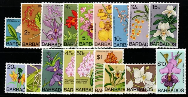 Barbados Sg485/500 1974 Orchids Mnh