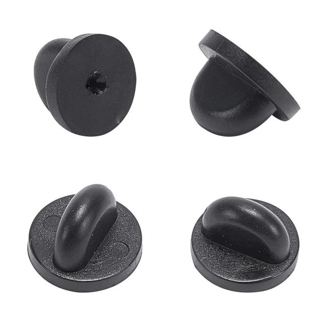 250 piezas Pin Backs Bloqueo Goma Mariposa Embrague Backs Negro