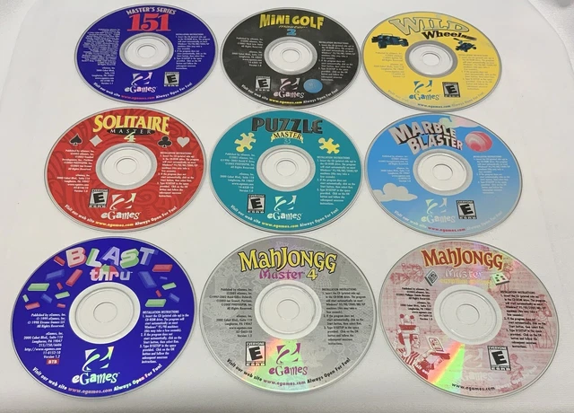 Egames Super Pack-PC CD Computer games - 7 games on 1 CD plus Mahjohgg -  BND Treasure Chest