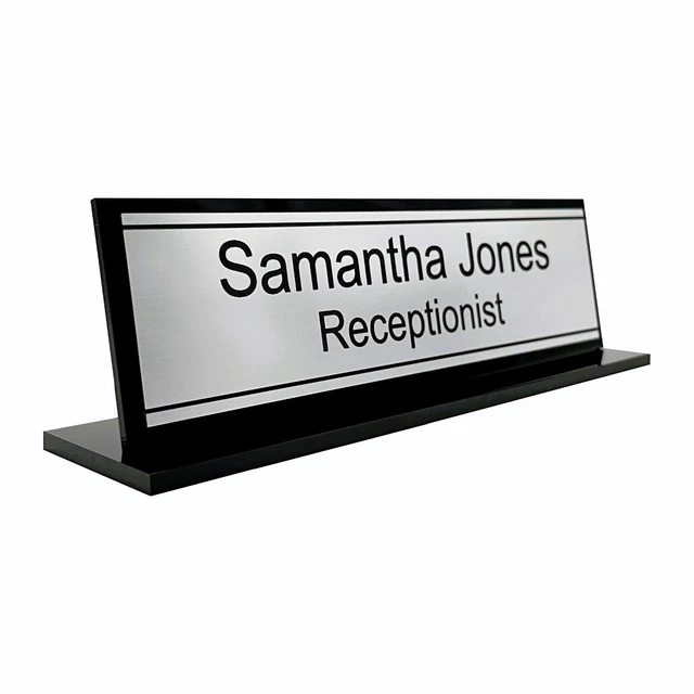 OFFICE DESK SIGN Personalised Name Plate Modern Plaque Work Home