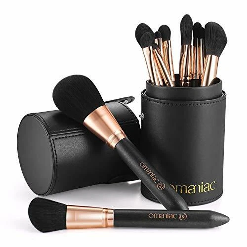 OMANIAC Pennelli Make Up, 12Pcs Set di Pennelli da Trucco Professionali