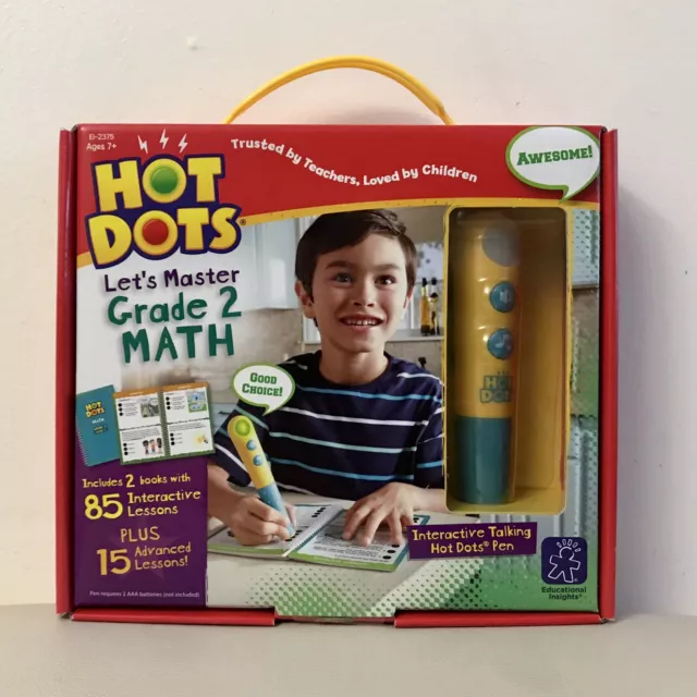 Hot Dots Let's Master Grade 2 Math Set With Talking Pen - Educational Insights