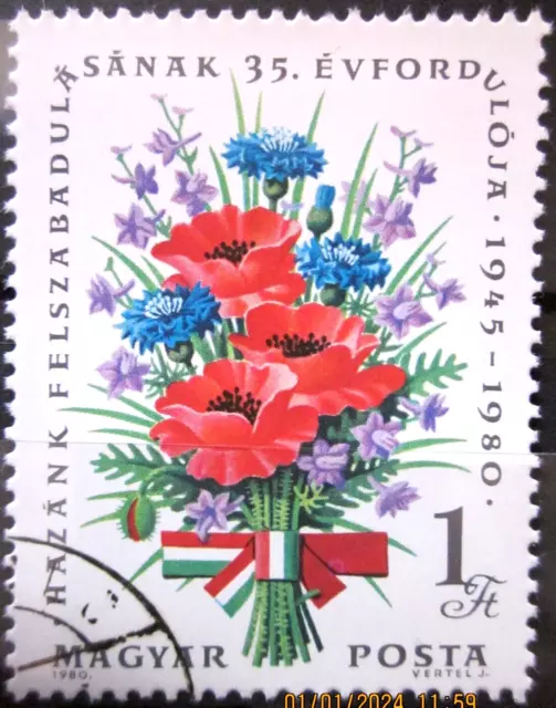 Hungary ~ 1980 ~ S.g. Number 3315, ~ Anniversary Of Liberation. ~ Vfu #03037