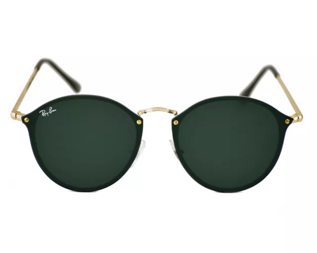 Ray-Ban Sunglasses RB3574N Blaze Round Gold Frame Green Classic Lens 59mm Unisex