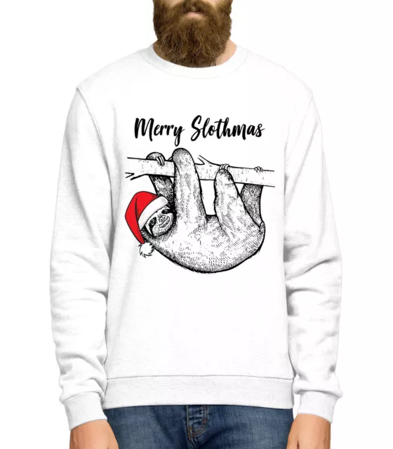 Sloth Christmas Jumper Merry Slothmas Men Lady Kid Funny Ugly Sweatshirt L375