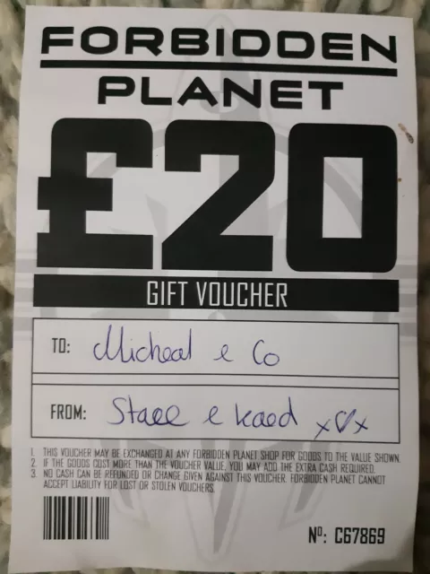 Forbidden planet Voucher £20