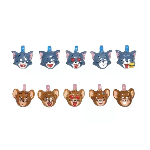 Série complète de 10 fèves Tom et Jerry pendentifs