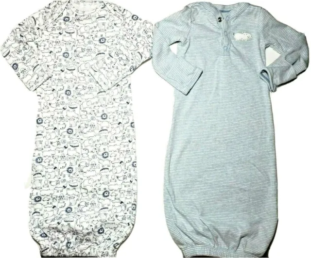 Baby Boy 0-3 Months Carter's Animal Sleeper Gowns Pajama PJ Set Lot 3M 6M NB