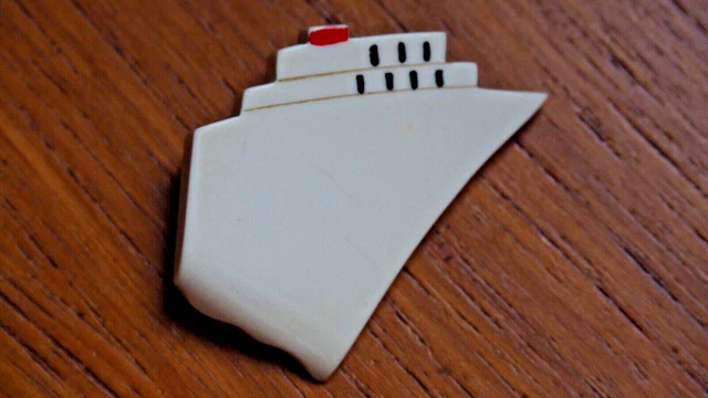 Broche éventail Isadora Paris Rouge - Vintage Années 80, Galalithe, Thème Japonais