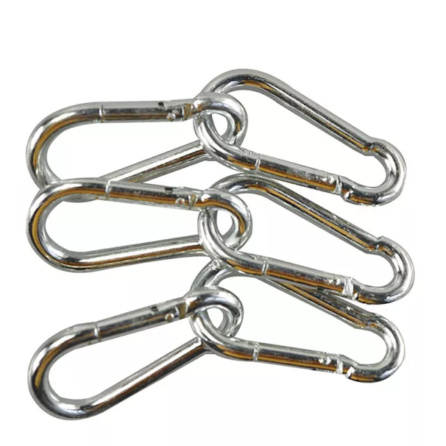 1pcs Spring Snap Hook Stainless Steel Carabiner Steel Clips Keychain Heavy DuWR