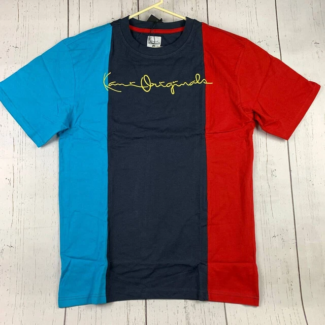 Karl Kani Oversized Medium T-shirt Blue Red Casual Adult Mens Tupac Shakur