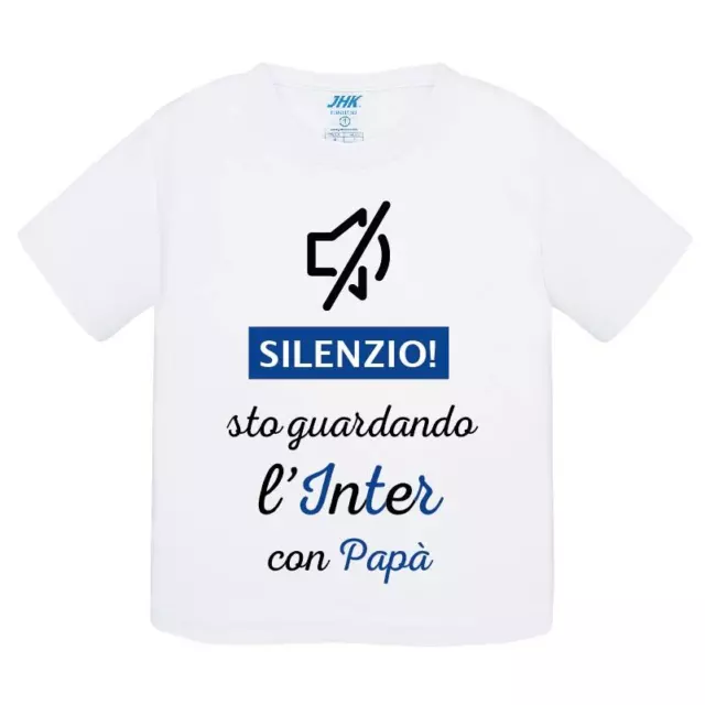 T-Shirt bambino Shh sto guardando l'Inter con papà idea regalo maglietta  tshirt