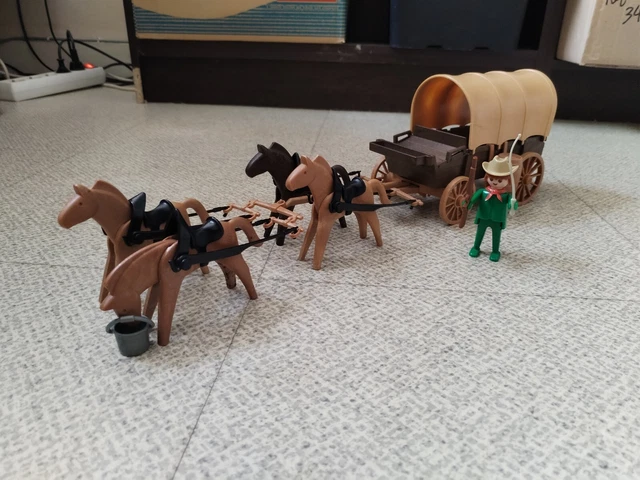 Playmobil Vintage Western : Figurine Moine Avec Charriot Et Tonneau - Personnage Seul