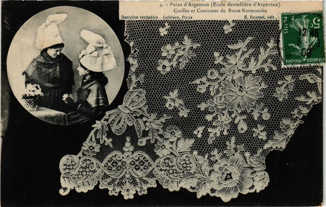 CPA Point d'ARGENTAN (École dentelliere d'ARGENTAN) Coiffe et Costumes (435753)