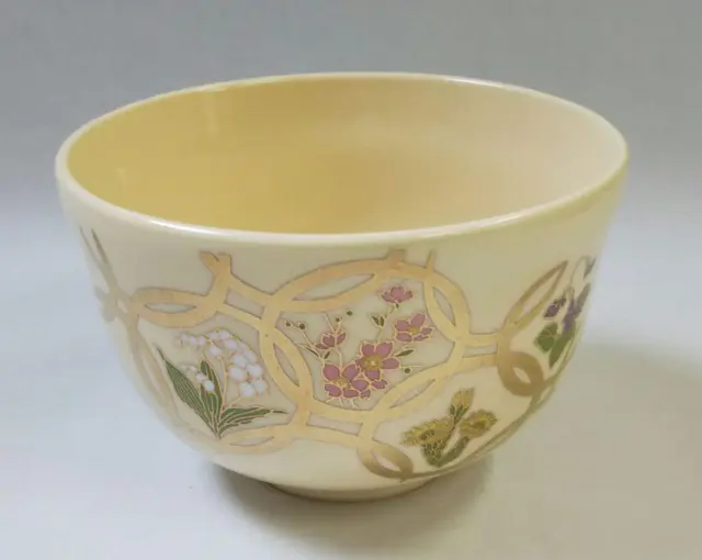 Tea Utensils Ninsei Illustrated Flower Cloisonn�E��E� Bowl Hideka Miyaji
