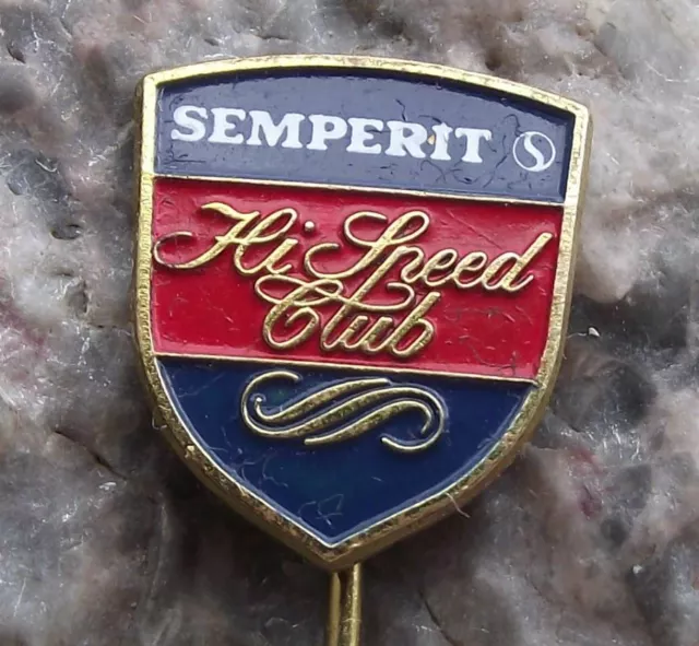 Vintage Semperit Racing Tyres Tires High Hi Speed Club Advertising Pin Badge