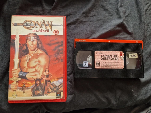 CONAN THE DESTROYER Arnold Schwarzenegger Vintage VHS Tape BIG BOX £29.