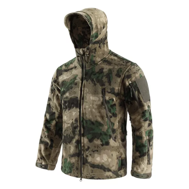 Chaqueta de invierno para hombre a prueba de viento militar chaqueta táctica lana camuflaje con capucha ocio