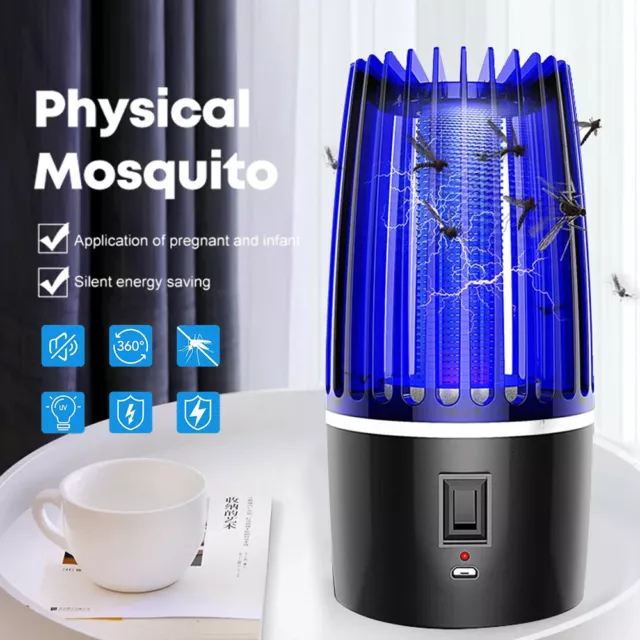 Moskito Killer Insektenvernichter LED Elektrisch Lampe USB Mückenfalle Licht DE