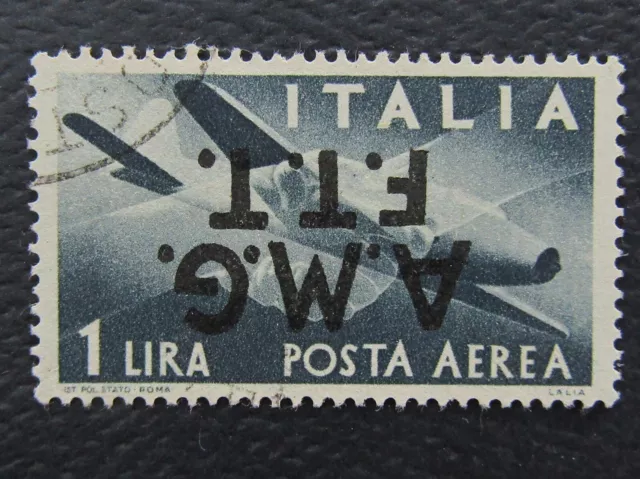 nystamps Italy Trieste Stamp # C1 Used Ovpt Inverted Error Rare        U2y3002
