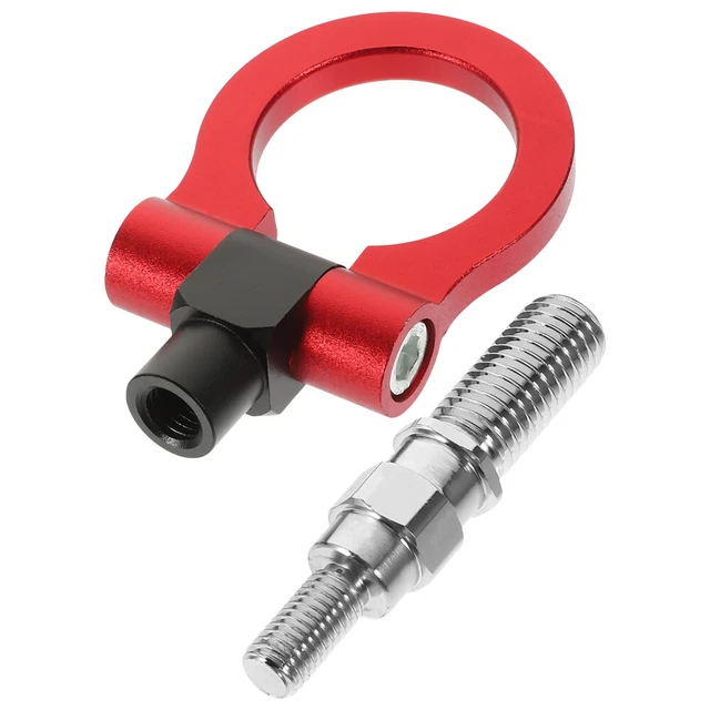 Gancio Traino Auto Occhiello Rimorchio A Vite Alluminio Towing Hook Rosso