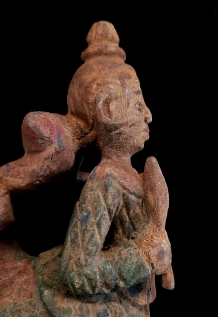 Antique Burma Myanmar Hand Carved Wood Half Human Half Bird Alter Figure Statue 2