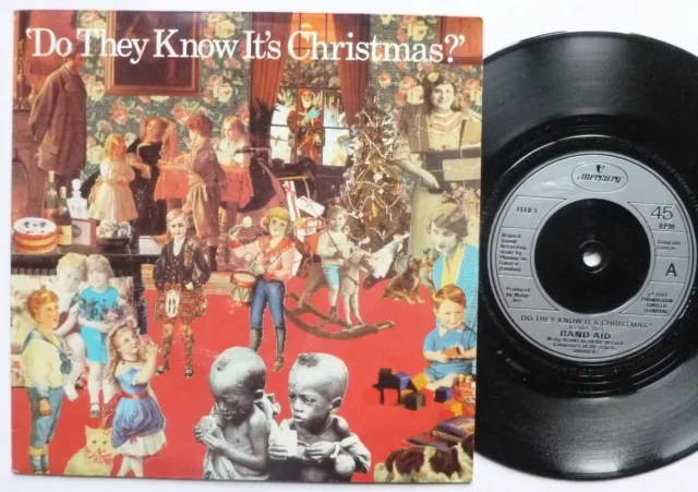 Band Aid Do They Know It's Christmas 7" Phonogram FEED1 EX/EX 1984 picture sleev