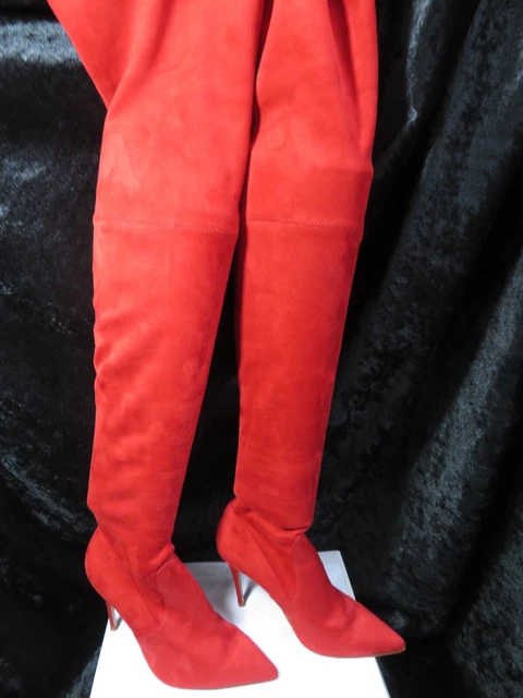 Steve madden dominique red boots 2025