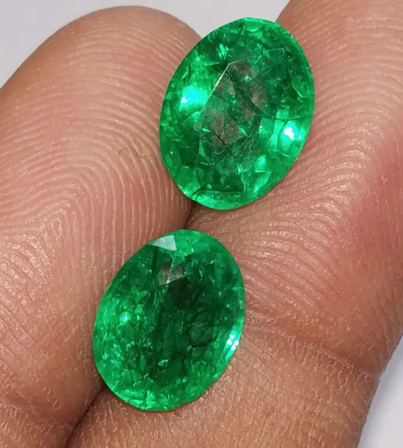 Natural Emerald Oval Shape 3 to 5 Cts 2 Pcs Certified Loose Gems ~Free Gift~PR57