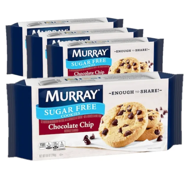 Murray, sans Sucre Cookies, Chocolat Puce, 163ml Sac (Paquet De 4)