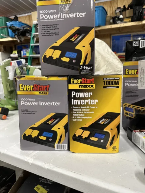 EverStart 1000 Watt Power Inverter with USB (PC1000E) in Yellow and Black -  New