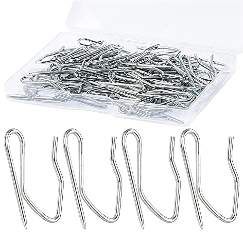 58Pcs Metal Curtain Hooks  1.2 Inch Drapery Pin and Hook for Pleated Drapes St