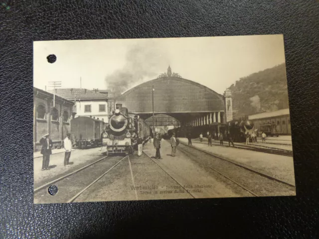 Cartolina Imperia Ventimiglia Stazione Treno Non Viaggiata Primi '900 Subalpina