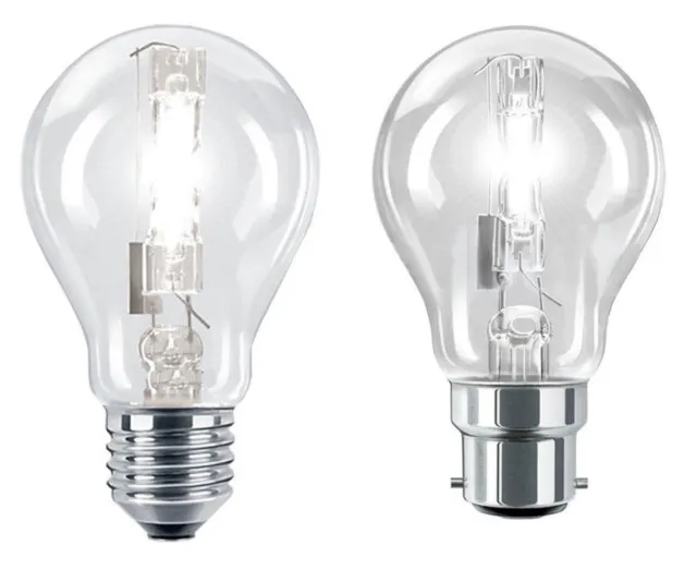 Dimmable GLS Halogen Energy Saving Light Bulbs B22 or E27 Cap 28w,42w,70w,105w